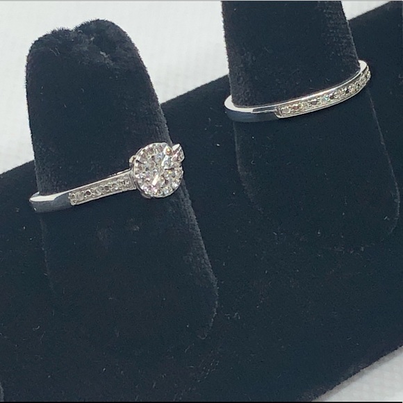 NWT: .2 CTTW DIAMOND / .925 SS BRIDAL SET SIZE 7 - Picture 8 of 15